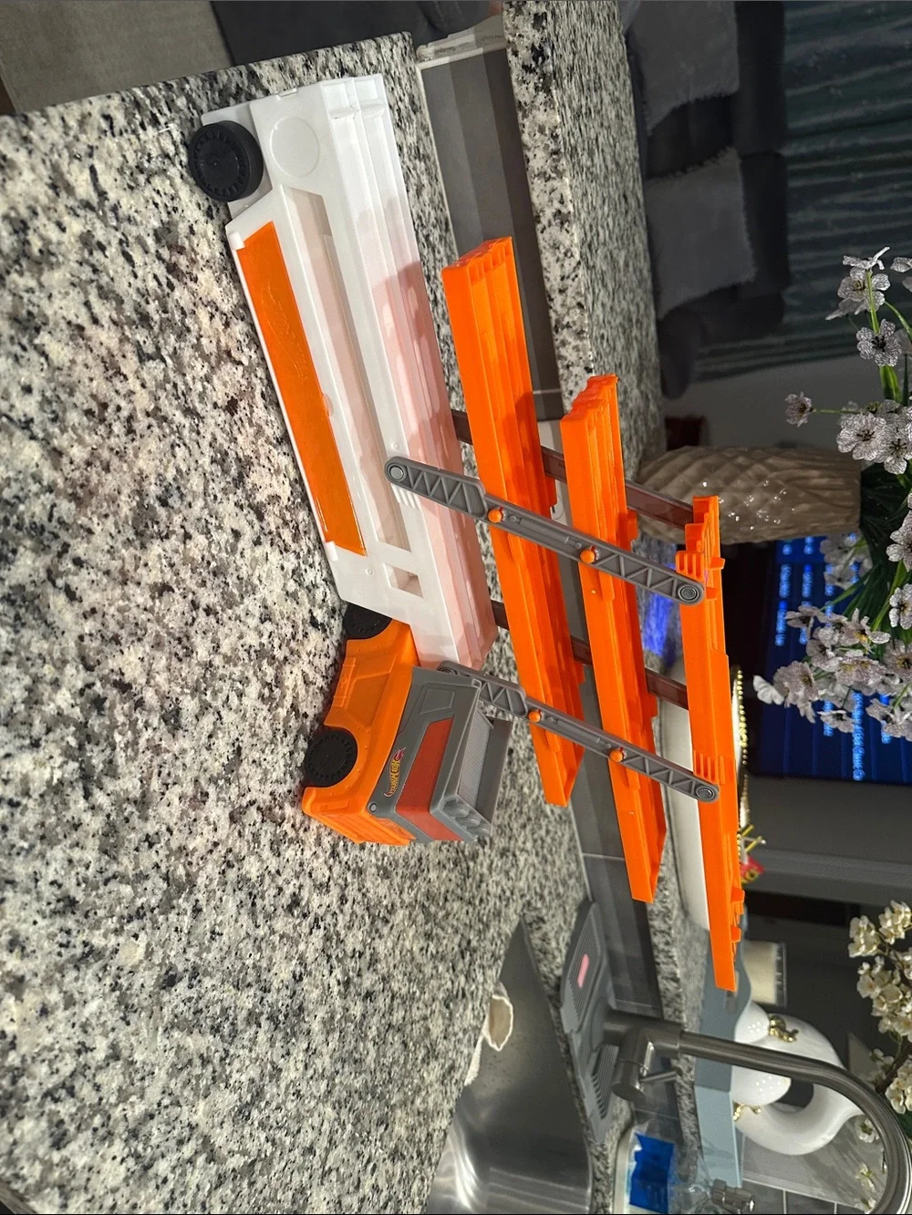 Orange Toy Car Carrier Truck Playset with 4 Mini Cars